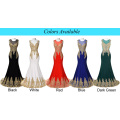 Grace Karin sin mangas de oro Appliques largo vestido formal blanco vestido de noche hasta vestidos GK000026-2